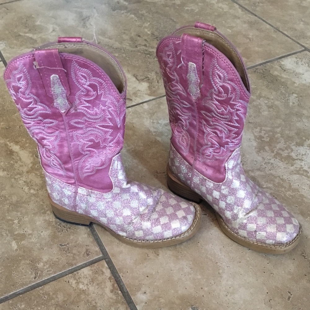Roper girls sparkle pink cowboy cowgirl boots